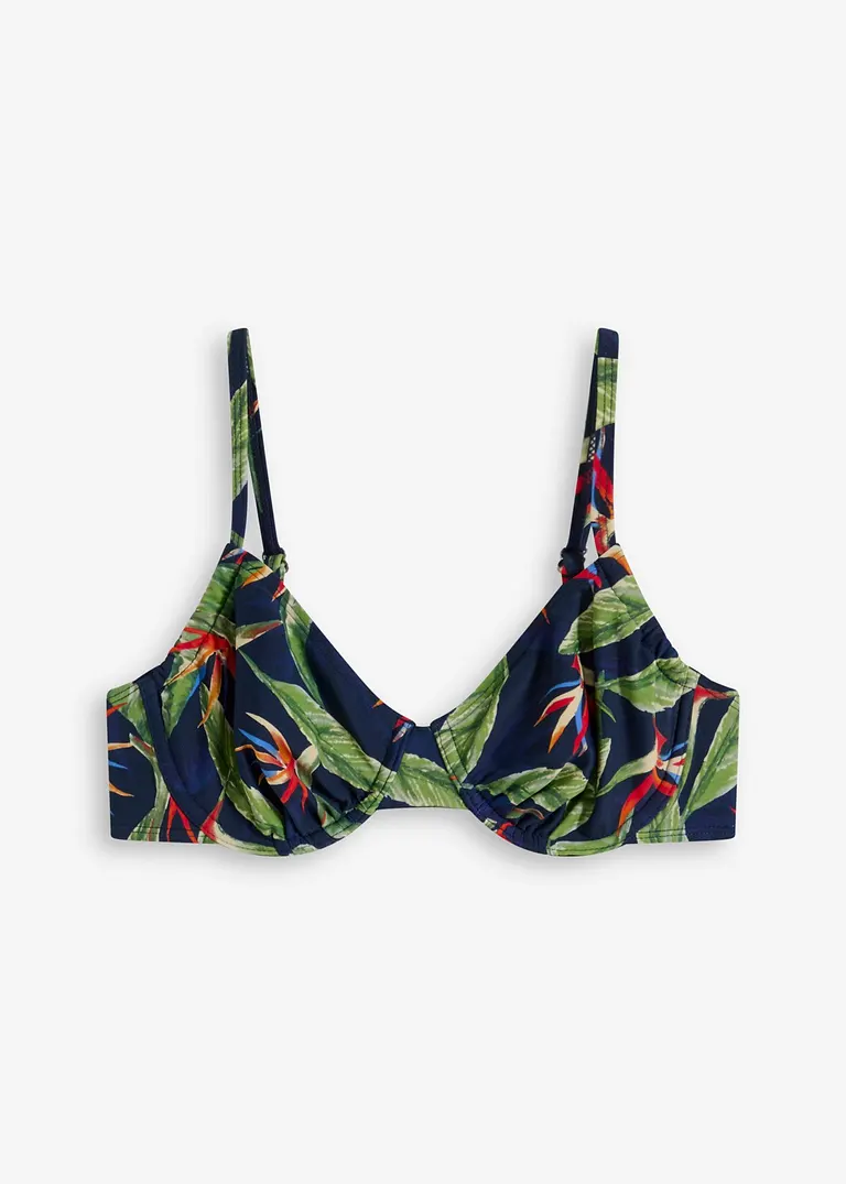 Bügel Bikini Oberteil in blau von vorne - bonprix