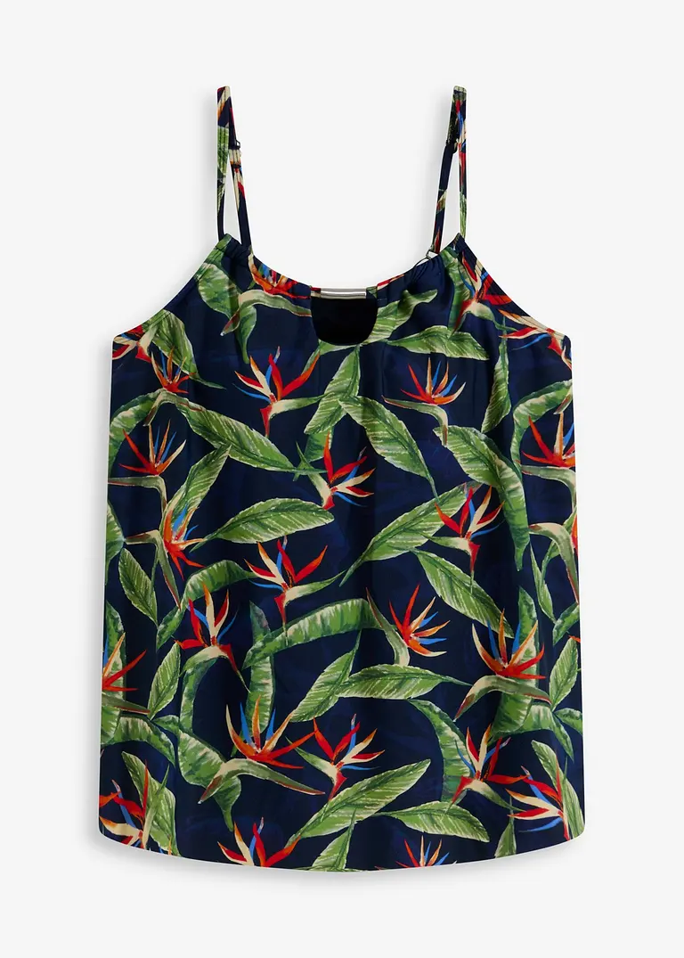 Tankini Oberteil in blau von vorne - bonprix