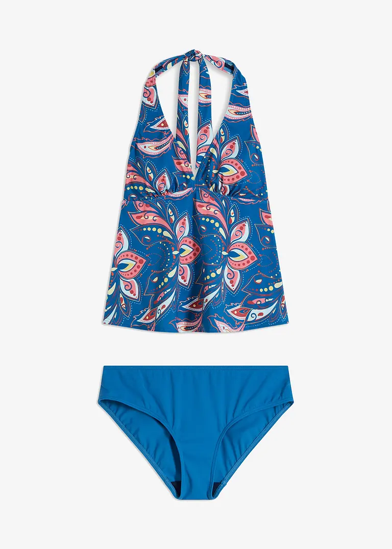 Tankini (2-tlg.Set) in blau von vorne - bonprix