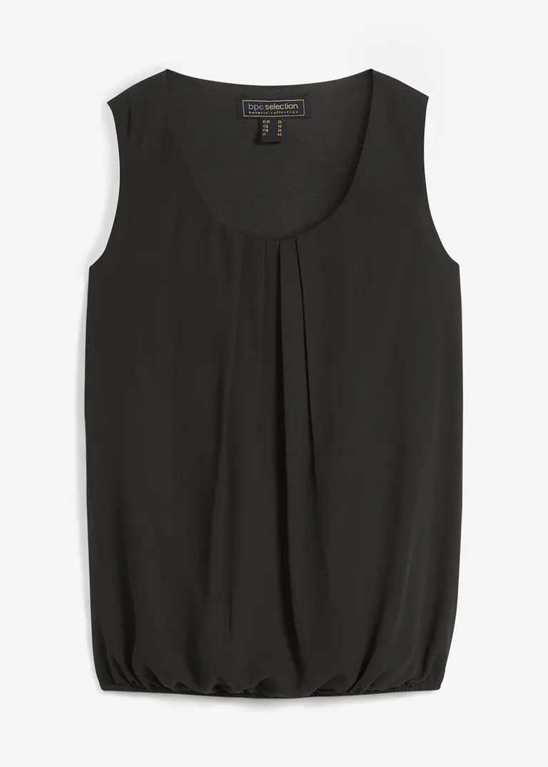 Blusentop in schwarz von vorne - bonprix