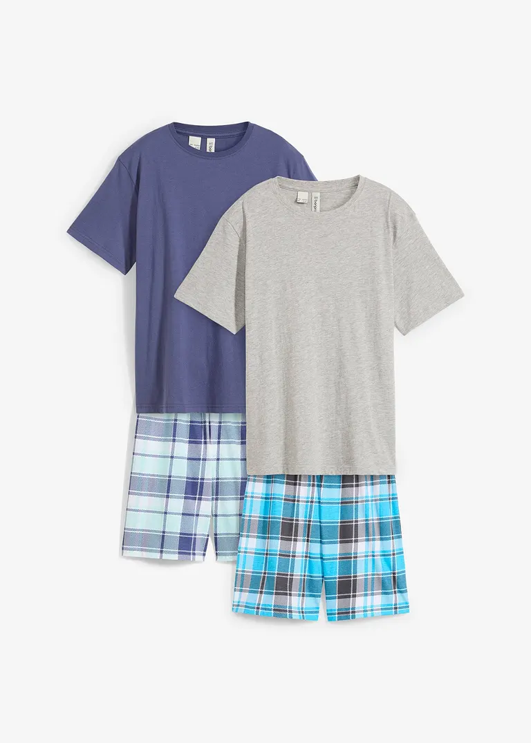 Shorty (4-tlg. Set) in grau von vorne - bonprix
