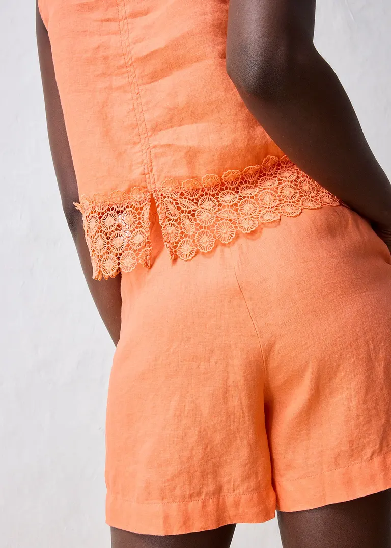 Top aus reinem Leinen in orange (Detailaufnahme) - bonprix