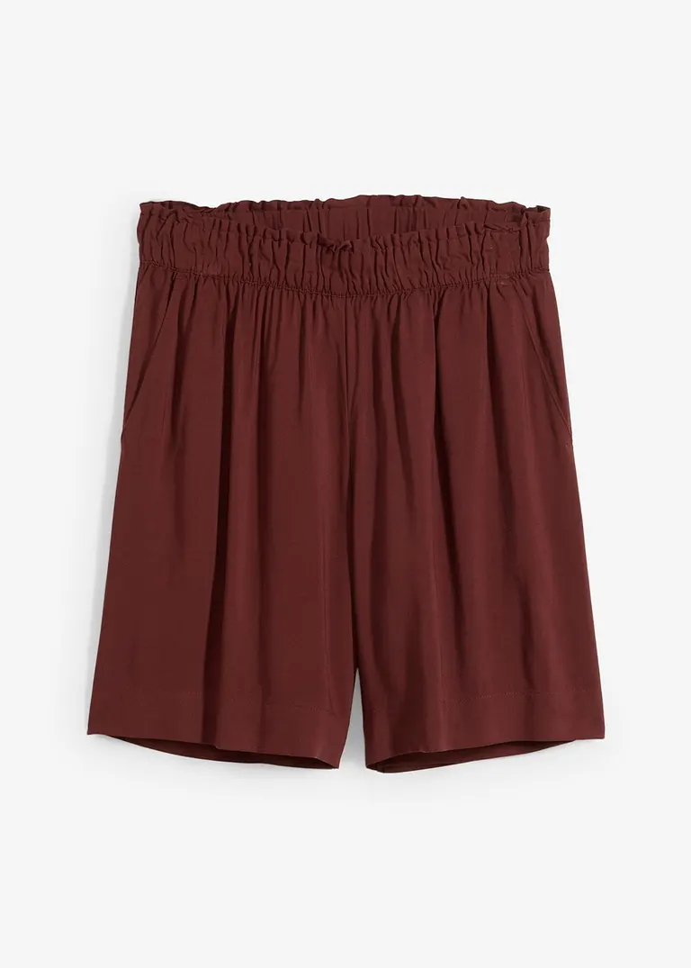 Schlupf-Shorts aus Viskose in braun von vorne - bonprix
