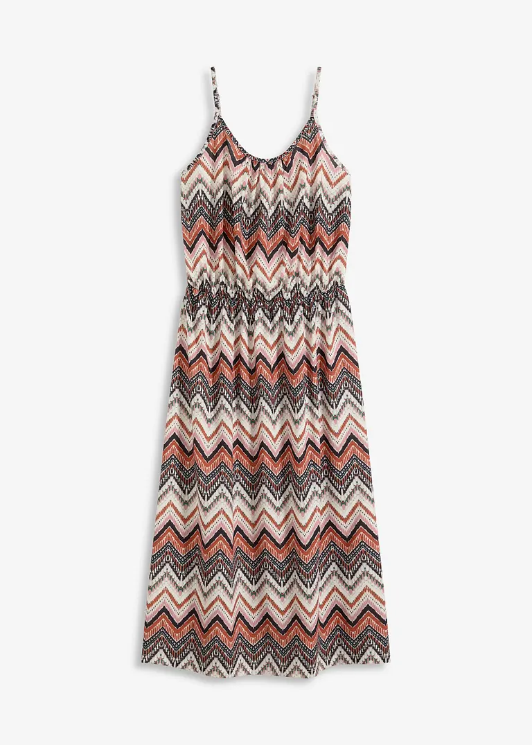 bedrucktes Trägerkleid in weiß von vorne - bonprix