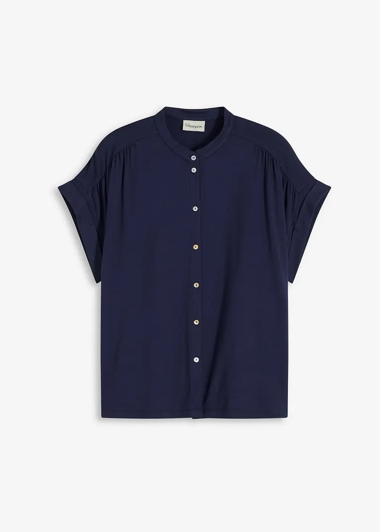 Shirtbluse in blau von vorne - bonprix