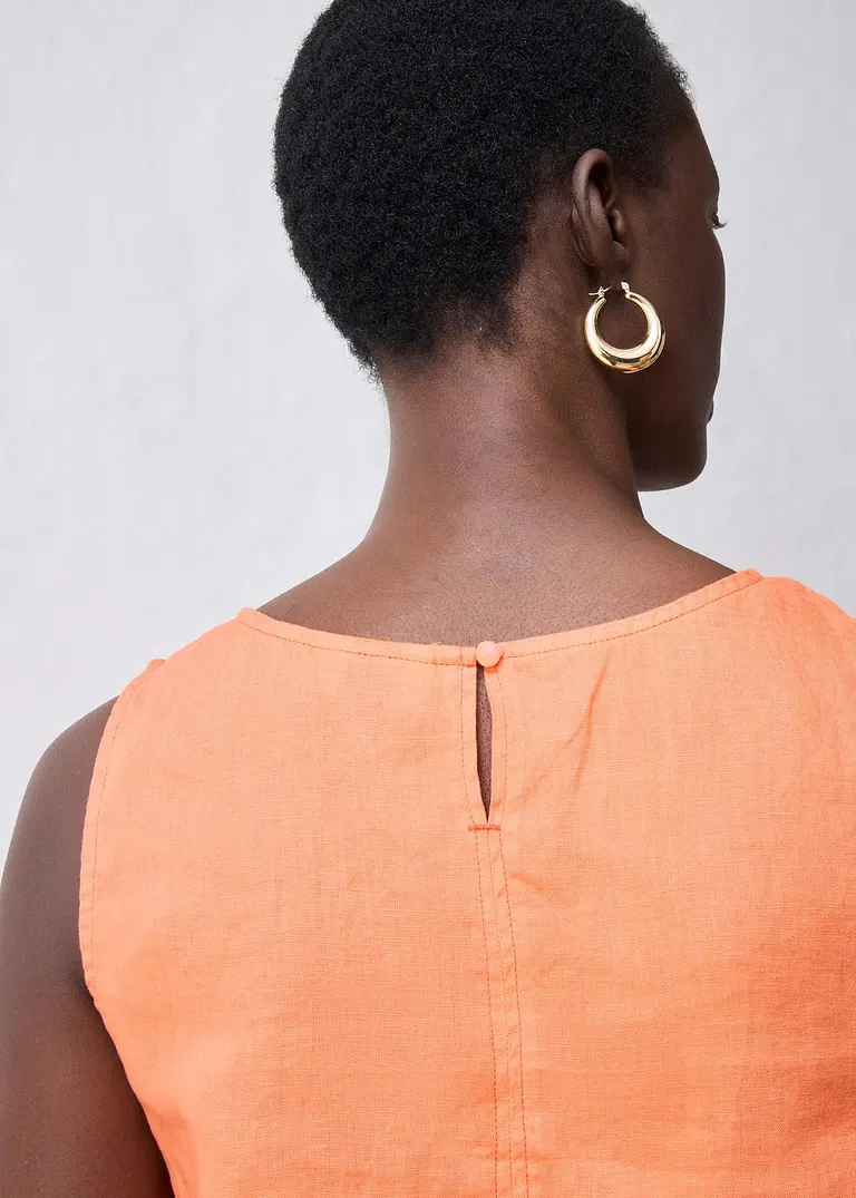 Top aus reinem Leinen in orange (Detailaufnahme) - bonprix
