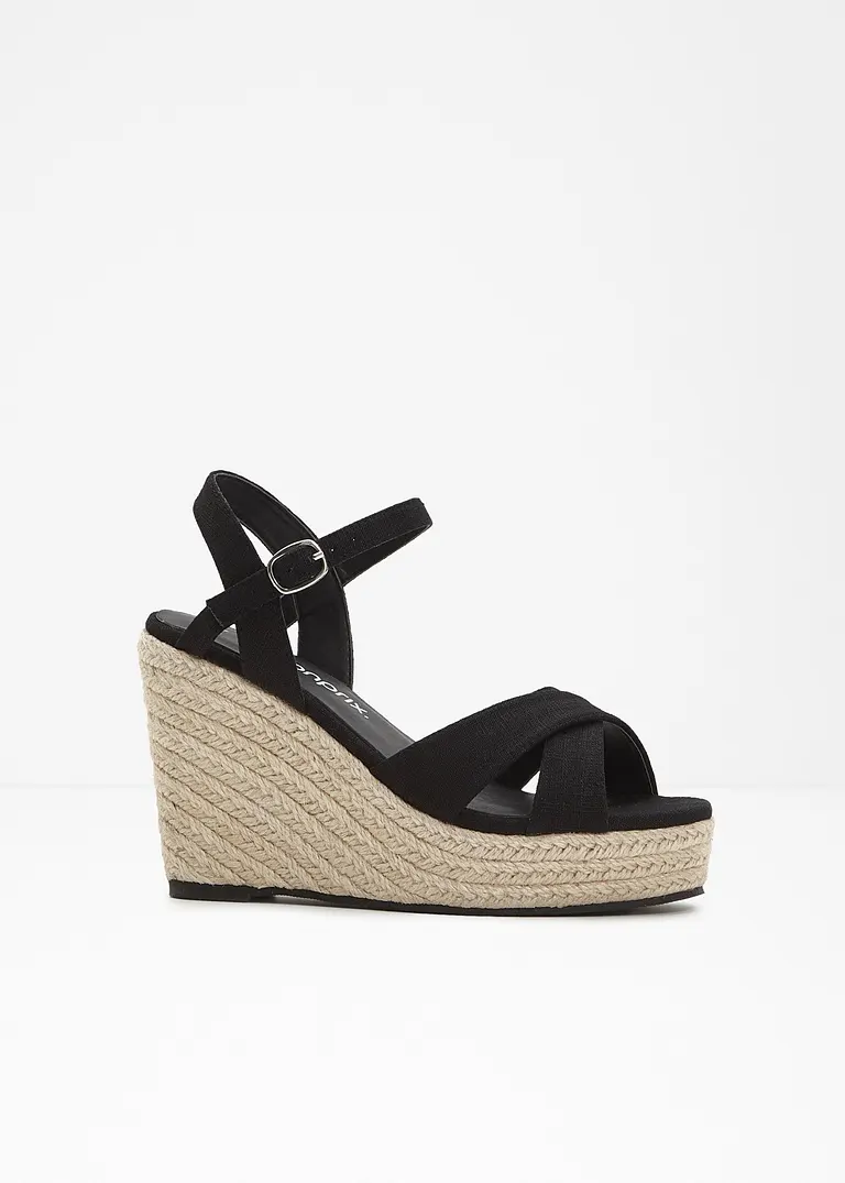 Keilsandalette in schwarz - bonprix