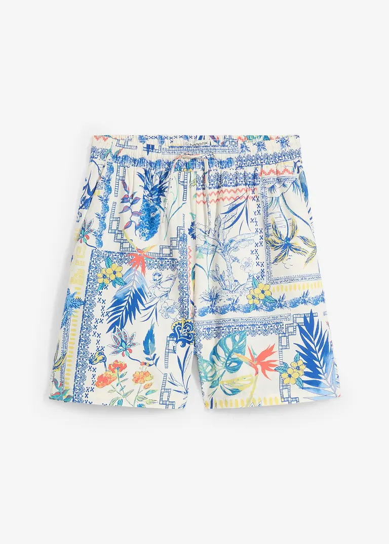 Shorts mit Seidenanteil in blau von vorne - bonprix