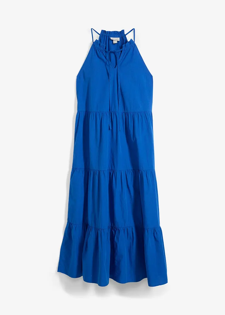Kleid mit Seidenanteil in blau von vorne - bonprix