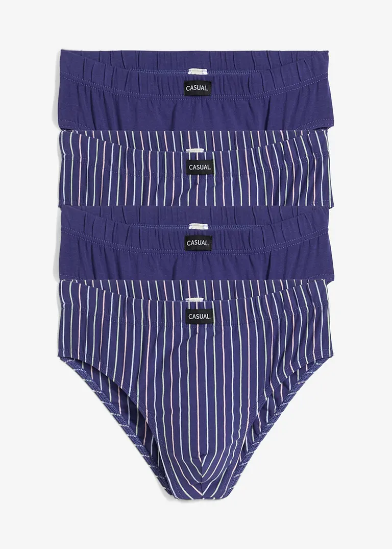 Slip (4er Pack) in blau von vorne - bonprix