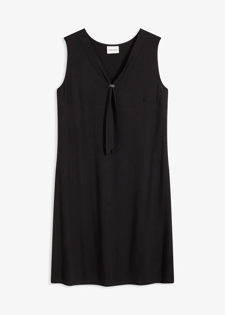 Shirtkleid mit Schluppe in schwarz von vorne - bonprix
