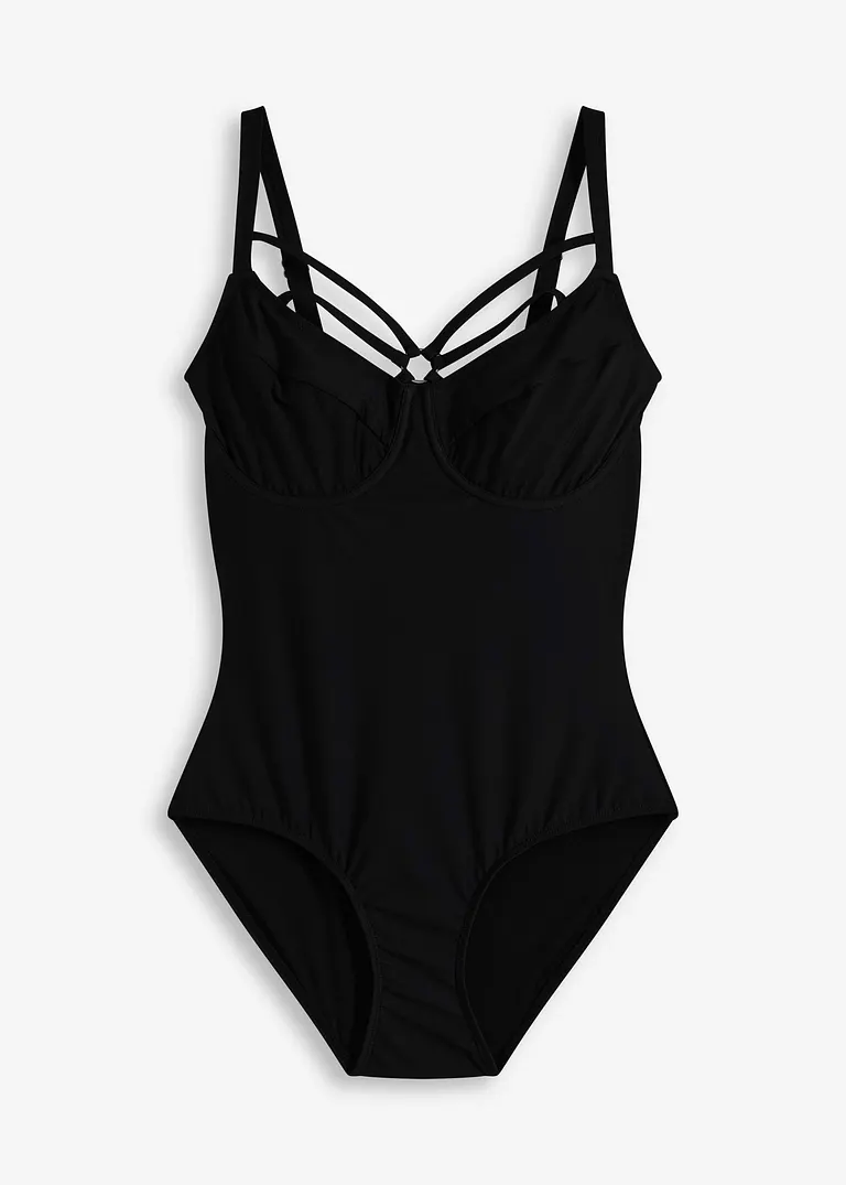 Shape Minimizer Bügel Badeanzug leichte Formkraft in schwarz von vorne - bonprix
