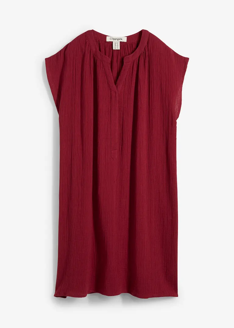 2-in-1 Umstands- und Stillkleid aus Baumwollmusselin in rot von vorne - bonprix