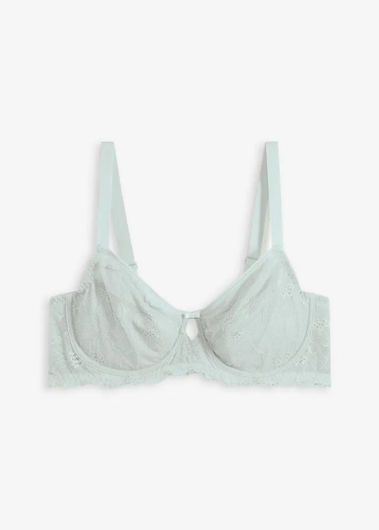 Minimizer-BH mit filigraner Spitze in blau von vorne - bonprix