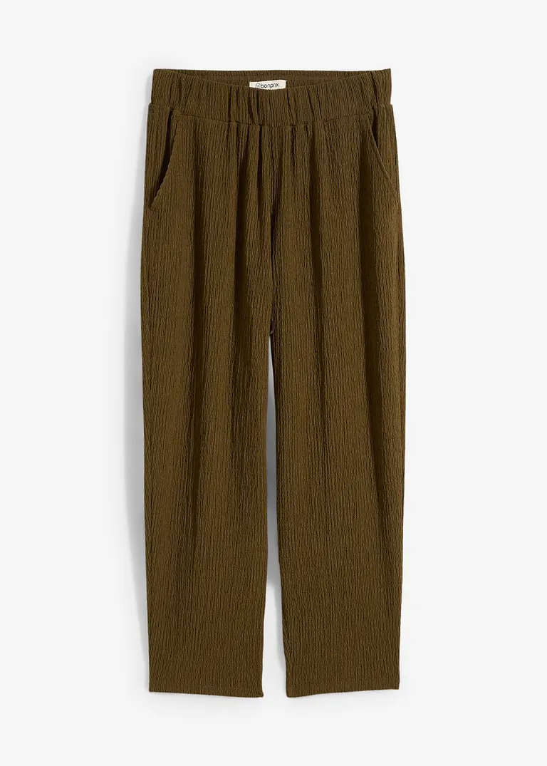 Jersey-Hose aus Strukturmaterial in grün von vorne - bonprix