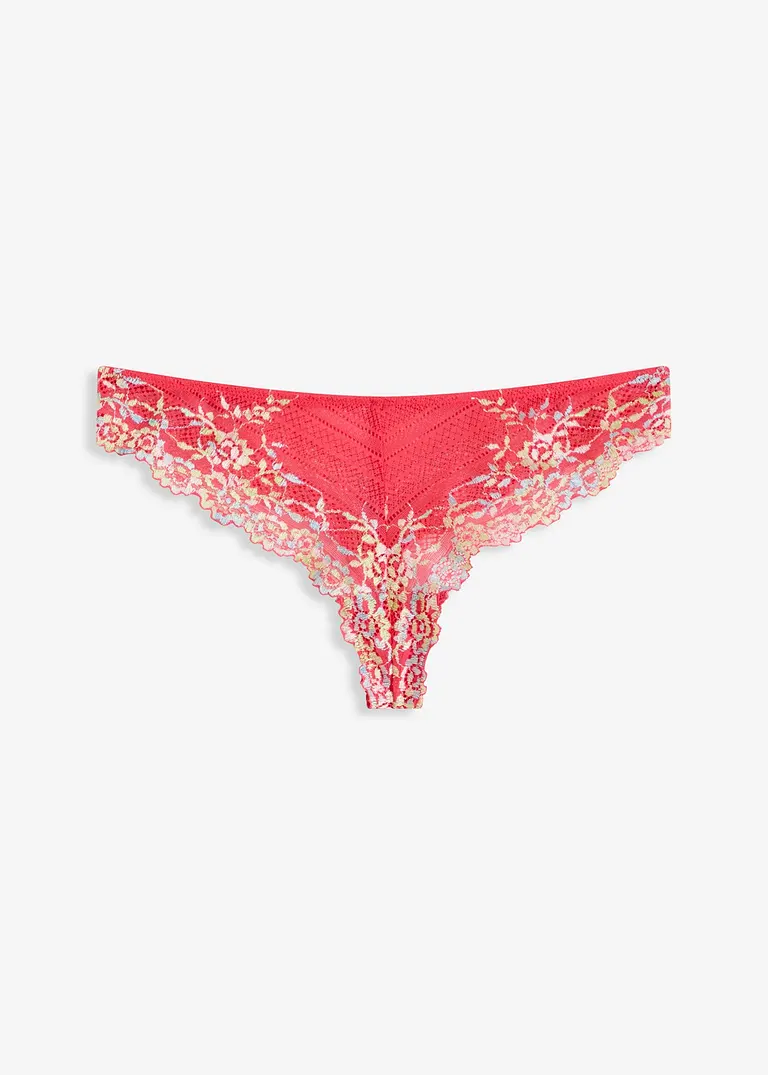 String mit mehrfarbiger Spitze in pink von vorne - bonprix