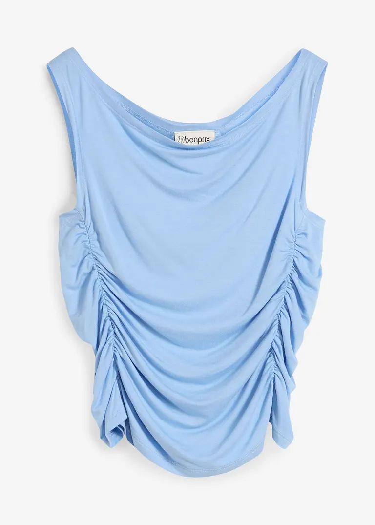 Tanktop aus softem Viskose-Mix in blau von vorne - bonprix