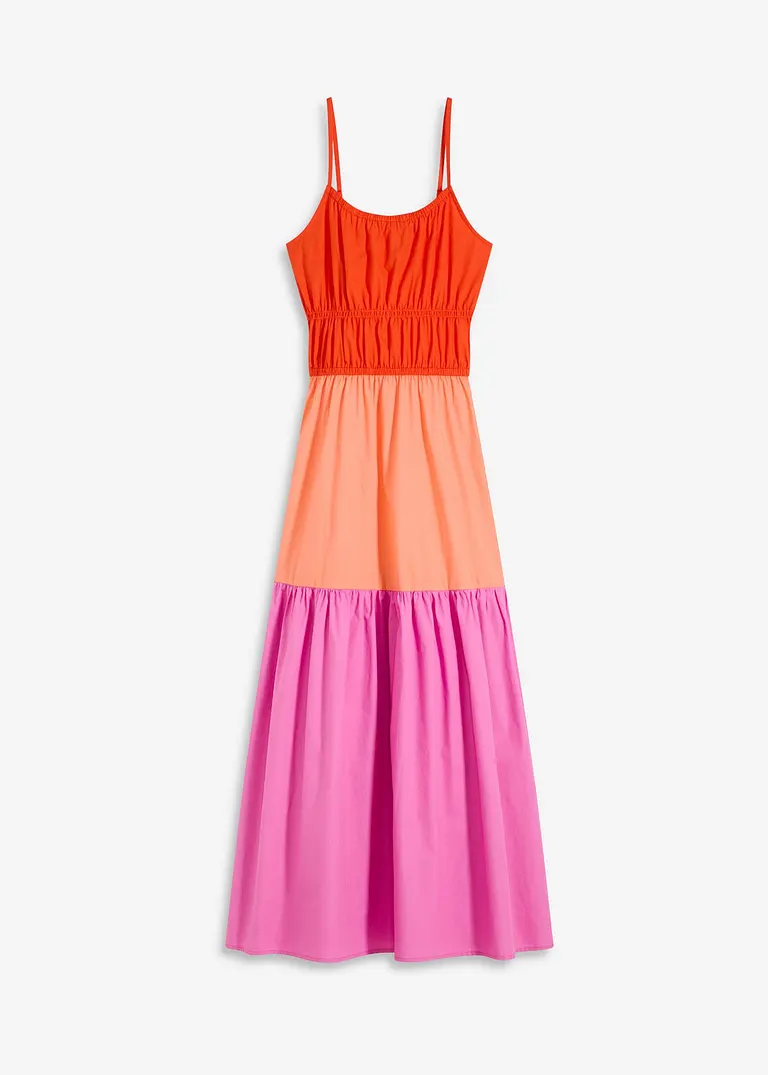 Trägerkleid aus reiner Baumwolle in rot von vorne - bonprix