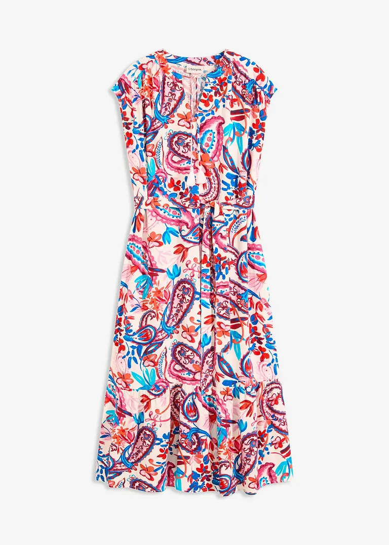 Fluides Hemdblusenkleid in weiß von vorne - bonprix