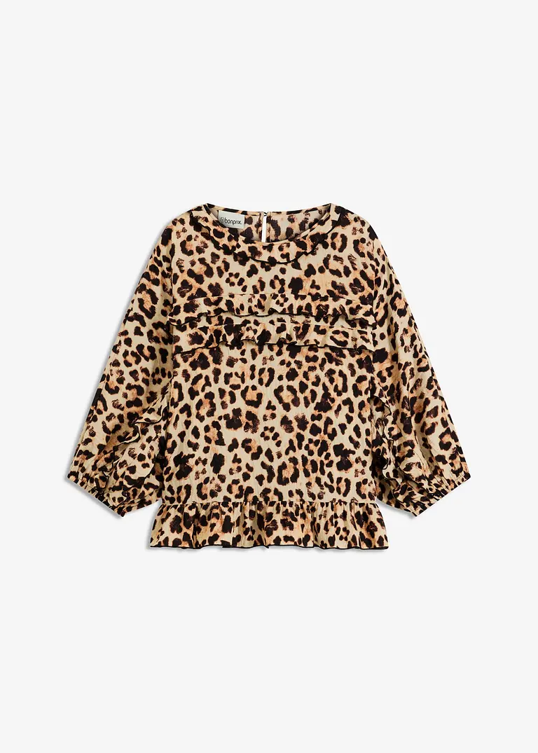 Bluse aus feinem Viskose-Mix in beige von vorne - bonprix