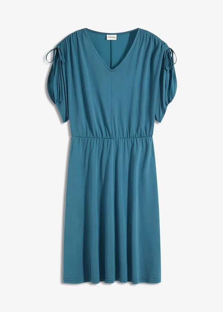 Jerseykleid aus softem Modal-Mix in petrol von vorne - bonprix