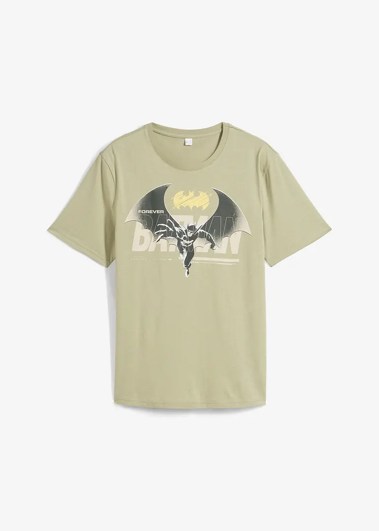 Batman T-Shirt aus reiner Baumwolle in grün von vorne - DC_Universe