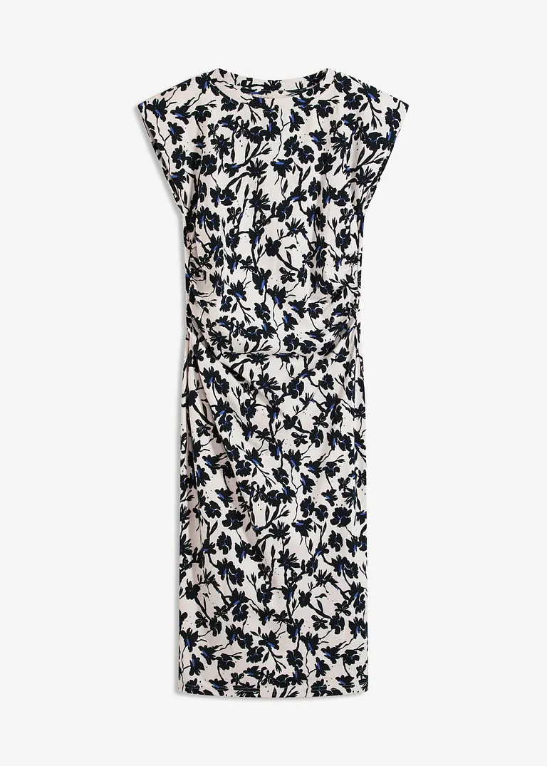 Kleid mit Raffungen in weiß von vorne - bonprix
