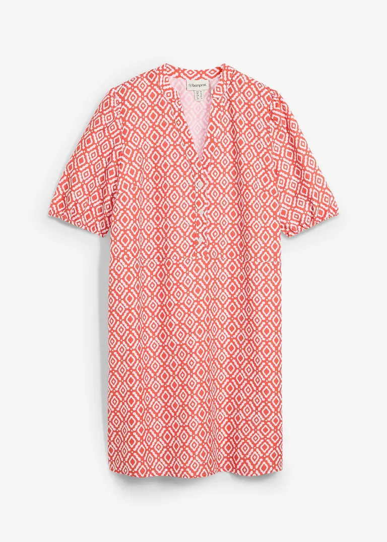 Tunika-Kleid aus fließender Viskose in rot von vorne - bonprix