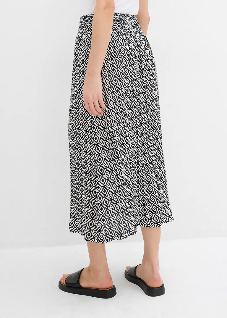 Maxirock aus Viskosecrincle in schwarz von hinten - bonprix