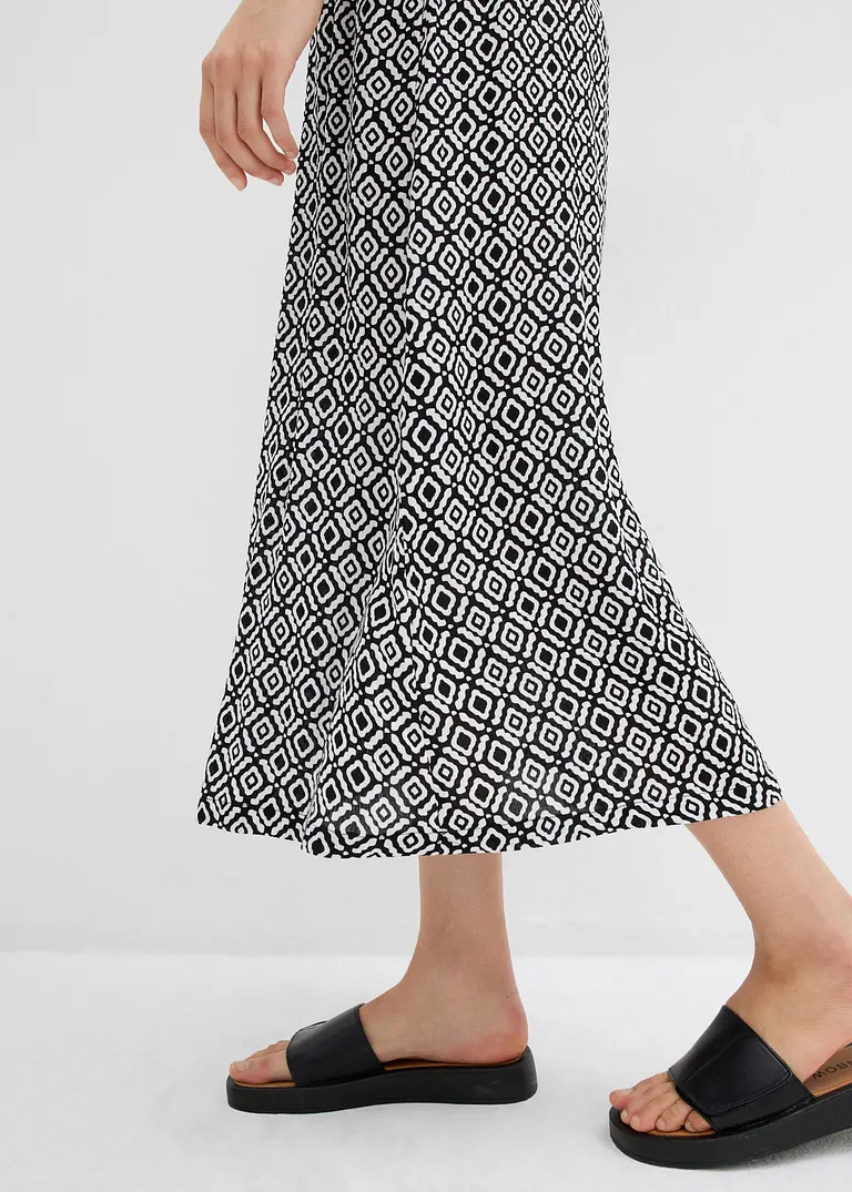 Maxirock aus Viskosecrincle in schwarz (Detailaufnahme) - bonprix