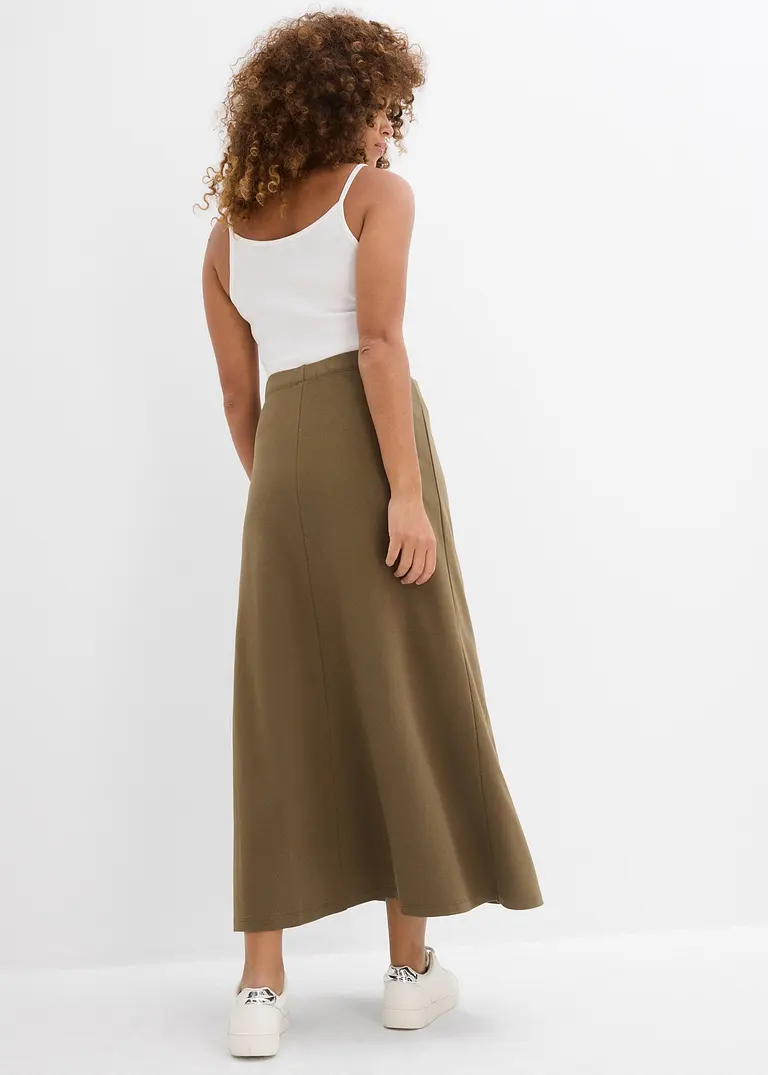 Sweatrock aus fester Interlock-Qualität in grün von hinten - bonprix