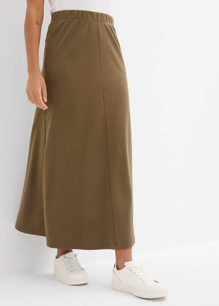 Sweatrock aus fester Interlock-Qualität in grün von vorne - bonprix