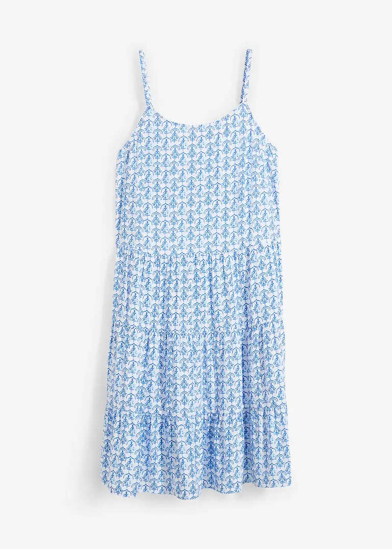 Trägerkleid aus fließender Viskose in weiß von vorne - bonprix
