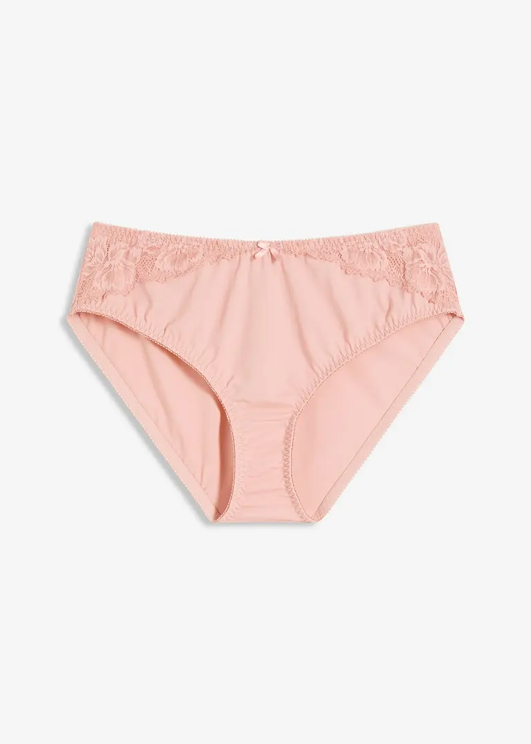 Maxislip mit zarter Spitze in rosa von vorne - bonprix