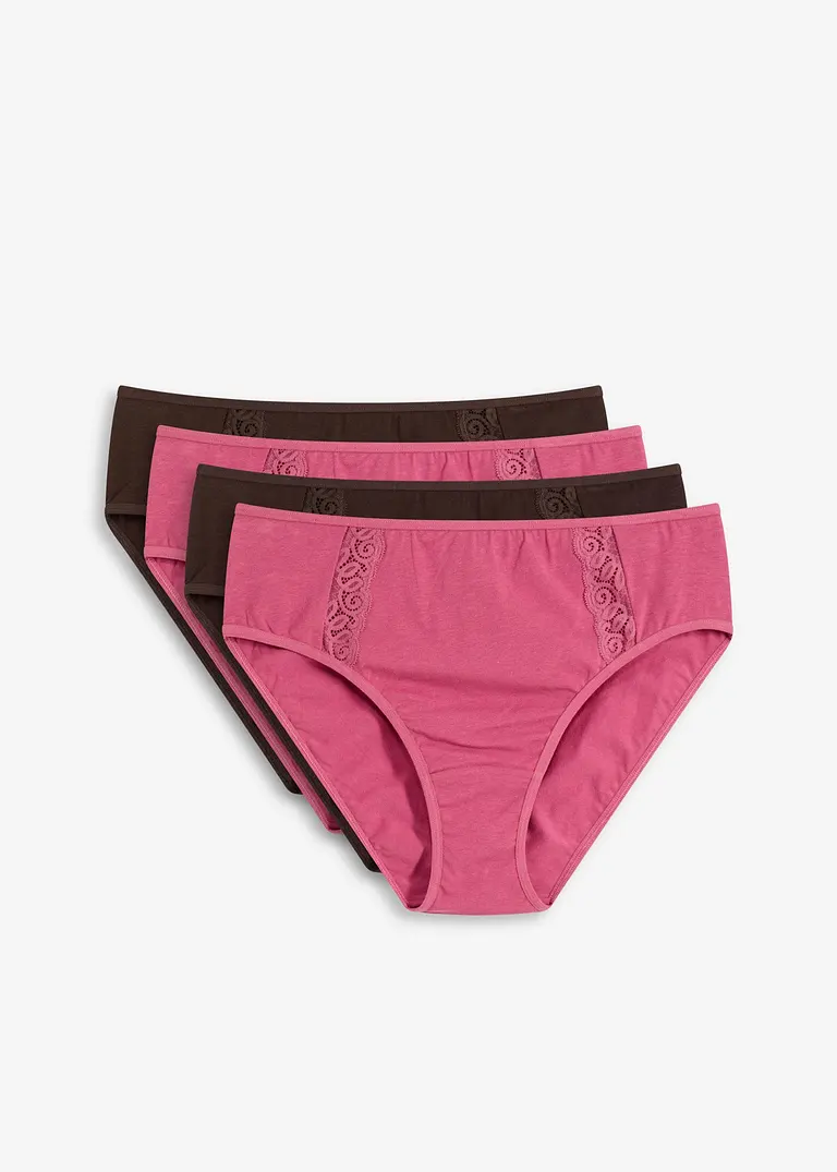 Maxislip (4er Pack) mit Bio-Baumwolle in braun von vorne - bonprix