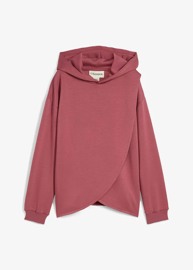 Hoodie mit Kapuze aus softem Viskose-Mix in lila von vorne - bonprix