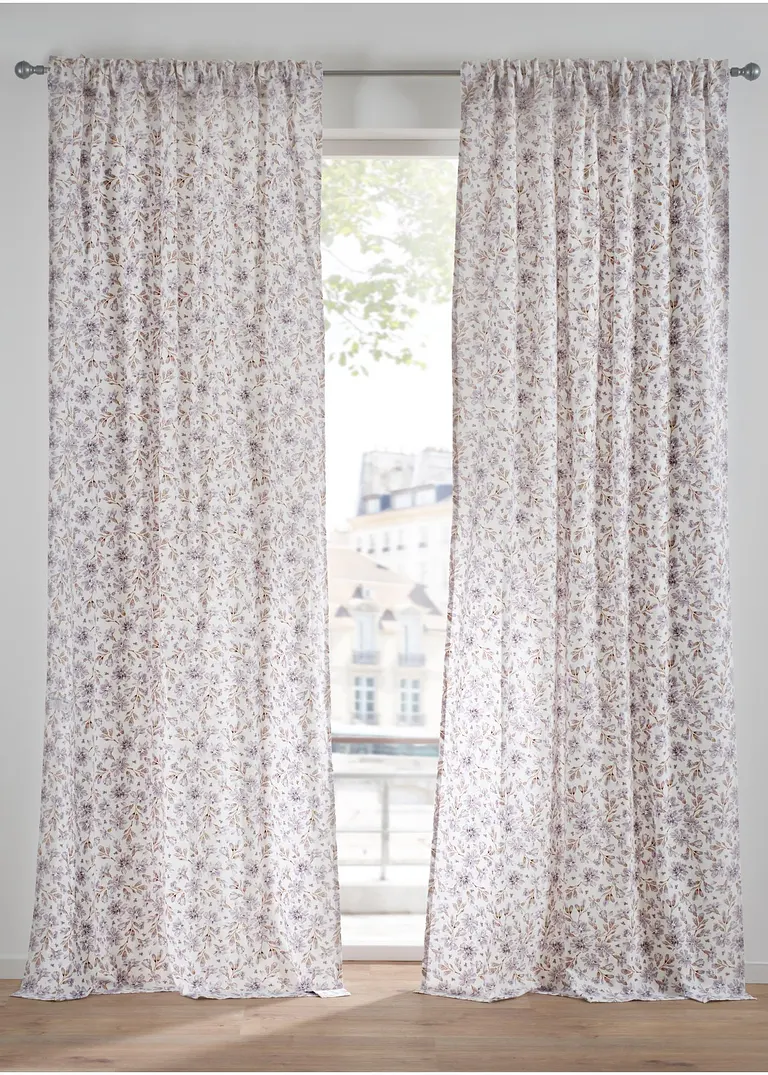 Vorhang aus Bio Baumwolle (1er Pack) in beige - bonprix