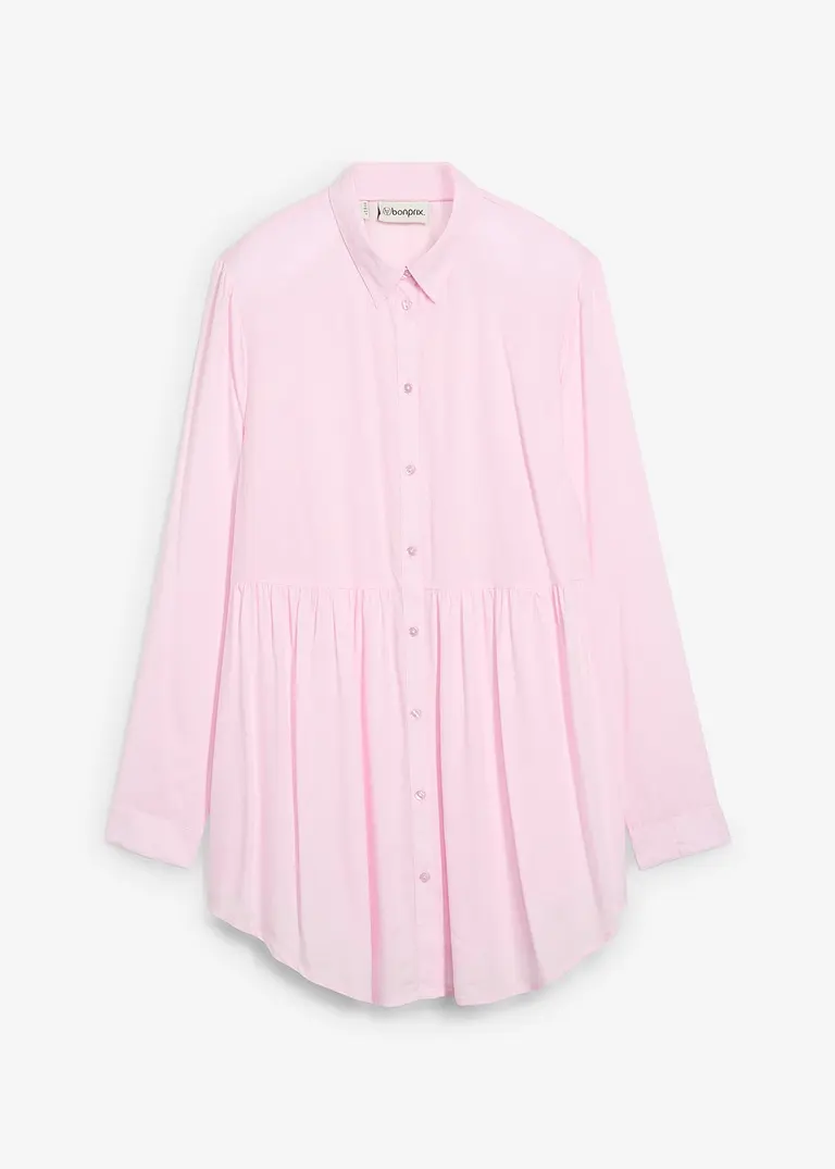 Longbluse aus Viskose in rosa von vorne - bonprix