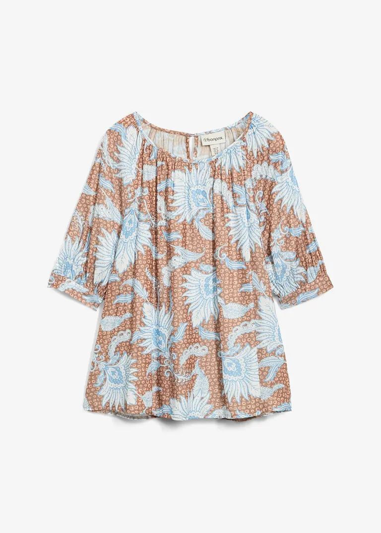 Bluse aus feinem Viskose-Mix in braun von vorne - bonprix