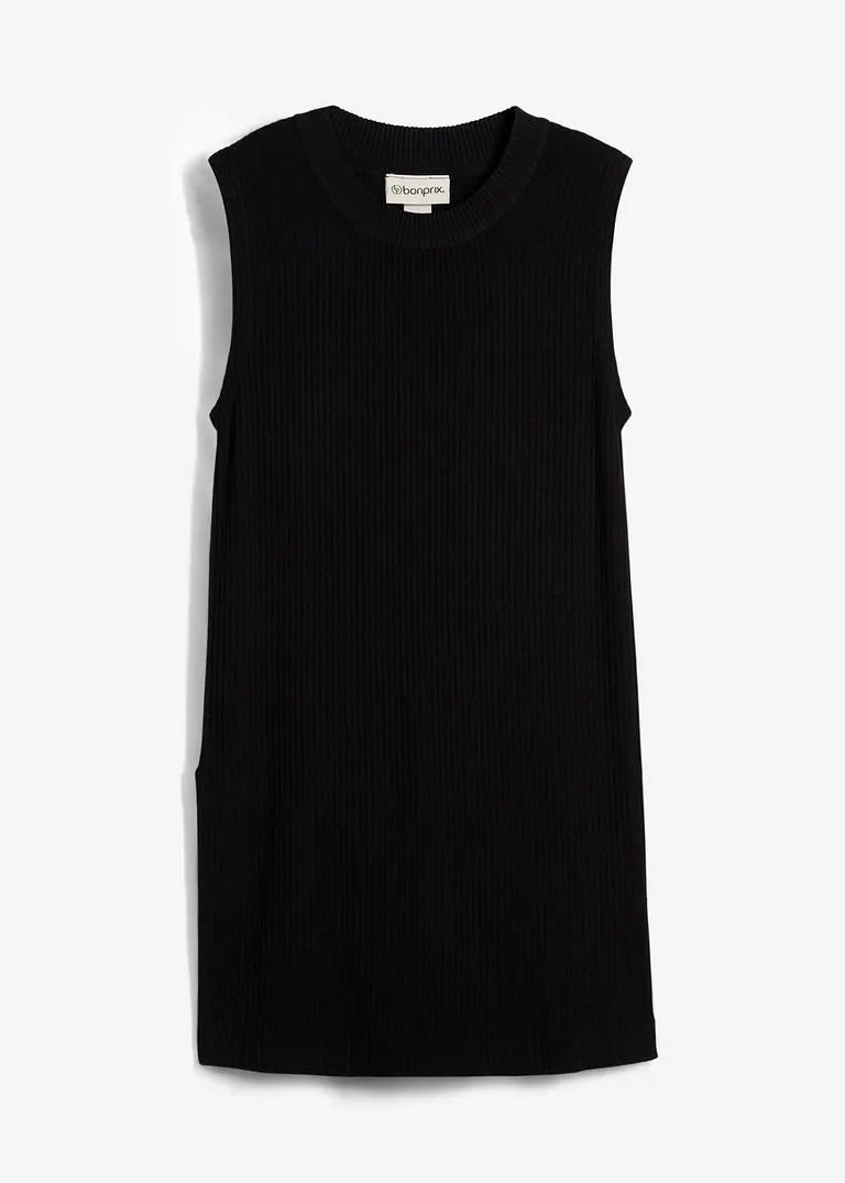 Stricktop aus Viskose-Mix in schwarz von vorne - bonprix