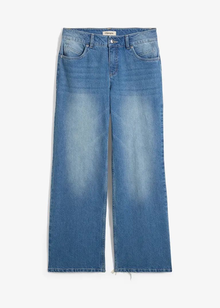 Straight-Jeans Mid Waist in blau von vorne - bonprix