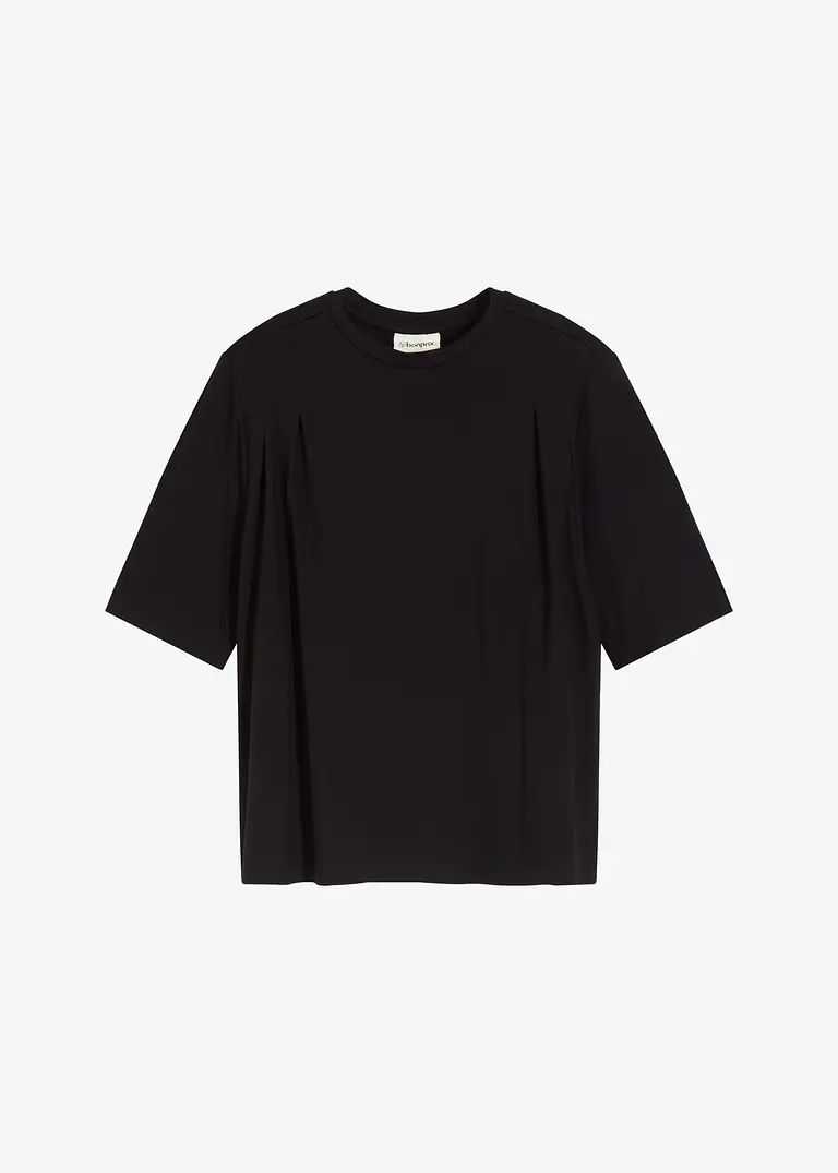 Shirt aus Viskose-Mix in schwarz von vorne - bonprix