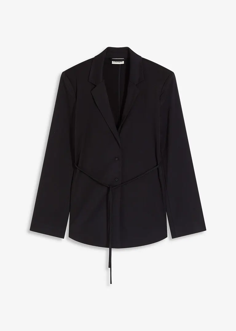 Blazer aus Viskose-Mix in schwarz von vorne - bonprix
