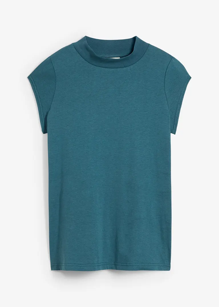 Shirt mit Seidenanteil in petrol von vorne - bonprix