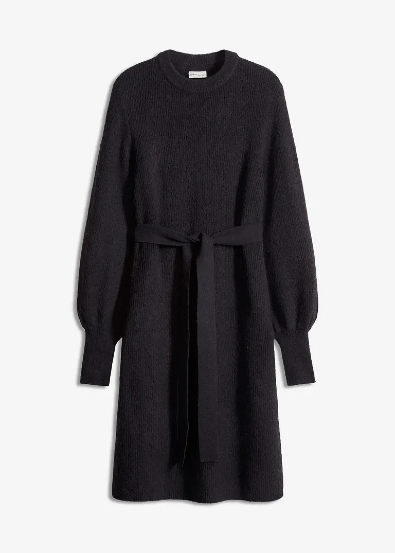 Strickkleid in schwarz von vorne - bonprix