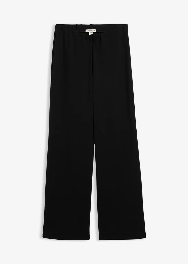 Ripp-Hose in schwarz von vorne - bonprix
