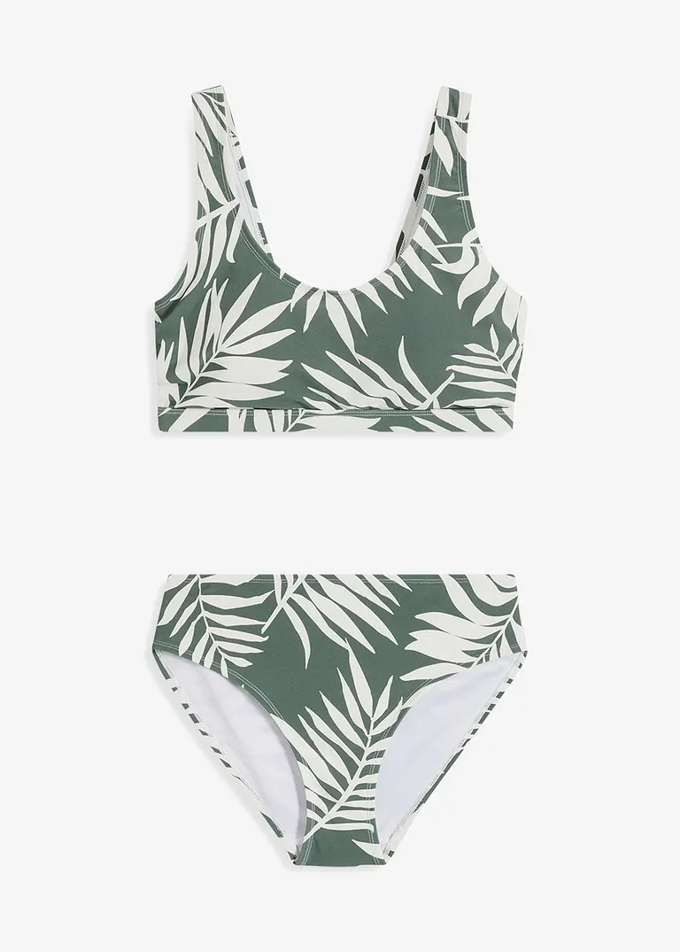 Bustier Bikini (2-tlg. Set) in grün von vorne - bonprix