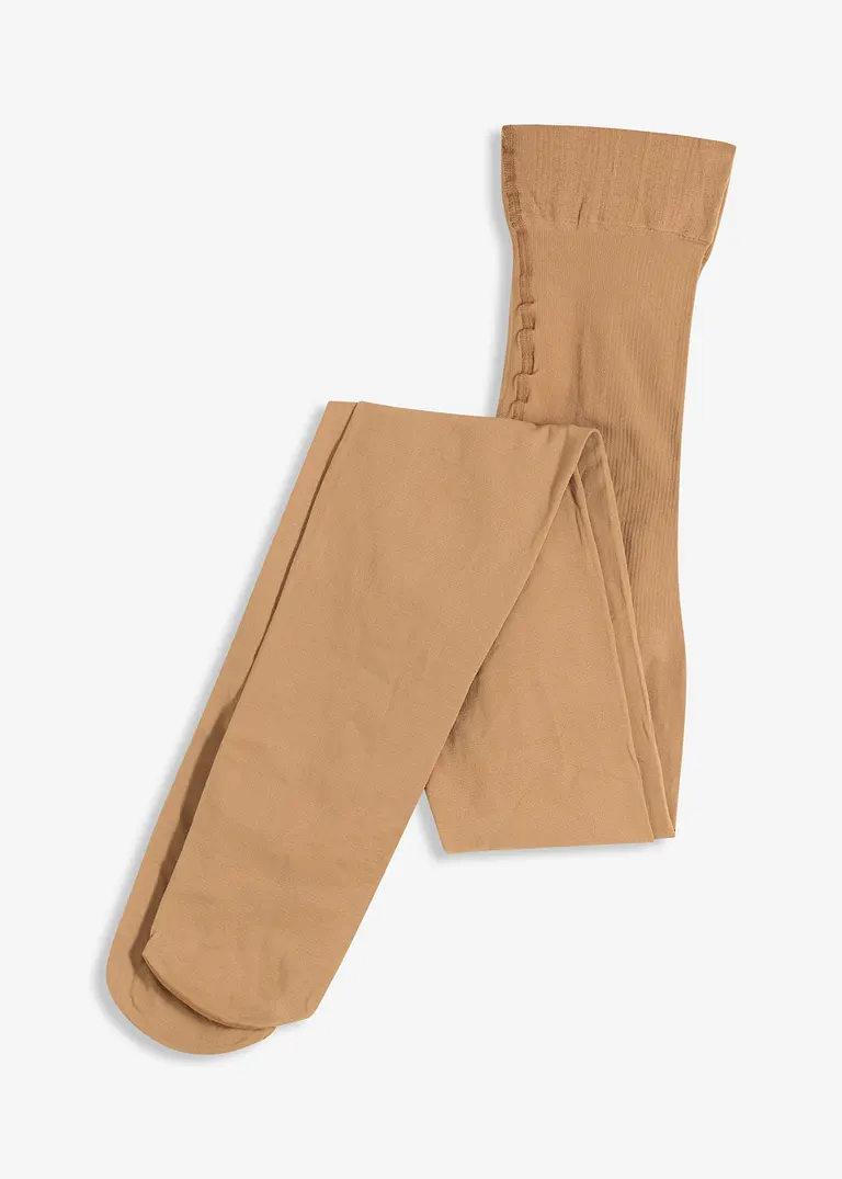 Formende Strumpfhose mit Push Up Effekt 80den in beige von vorne - bonprix