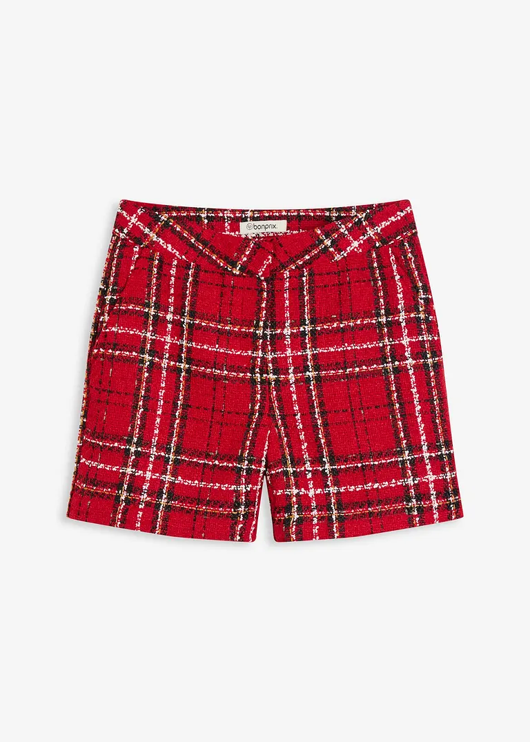 Bouclé-Shorts in rot von vorne - bonprix