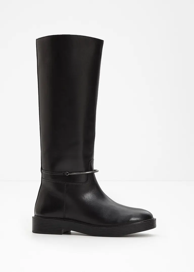 Stiefel aus Leder in schwarz - bonprix PREMIUM